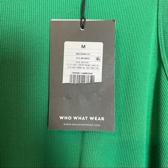 Who What Wear Green Sleeveless Halter Ribbed Knit Midi Dress Sz.M - Picture 10 of 13